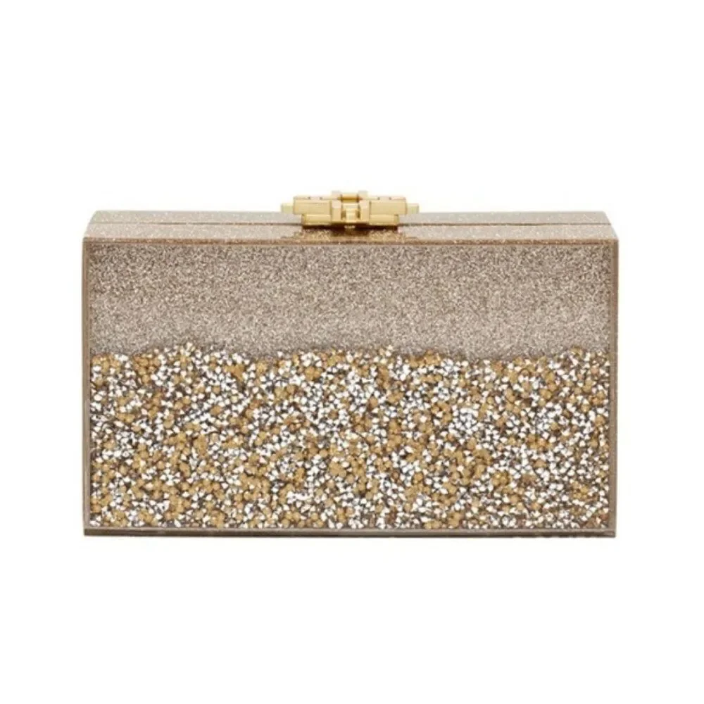 India Hicks Glitter Box Clutch - New